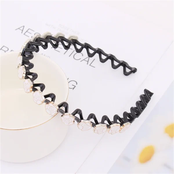 Fashion Pearl Non-Slip Rhinestone Hairbands Elastic Flower Women Hair Hoop Bands Headband Bezel Girls Hair Accessories Headdress - Image 15