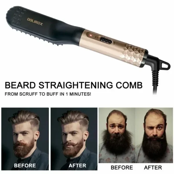 Professional Hair Straightener Comb Brush Beard Hair Straightening Comb Multifunctional Hair Curler Fast Heating Styling Tools - Image 5