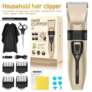 Home Electric Hair Clipper Set, Low Noise and Long Battery Life Hair Trimmer, USB Rechargeable Shaver and Hair Cutting Tool.