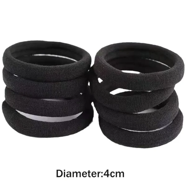 10/30/50pcs 2/3.5/4/5.5cm Black Large Soft Nylon Hair Elastics Ties Rope For No Damage Ponytail Holder Women Leagues Accessories - Image 7
