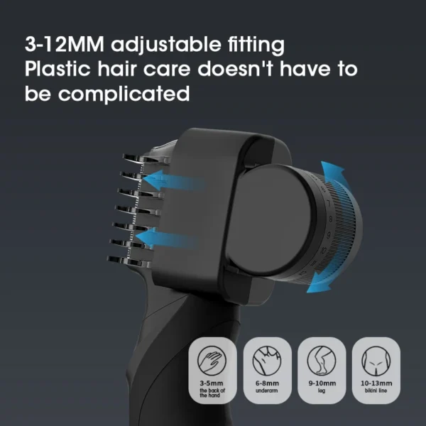 RESUXI T3 Men's 3 in 1 Multifunctional Electric Body Hair Trimmer Full Body Washable Shaver Portable Pubic Hair Clipper Razor - Image 5