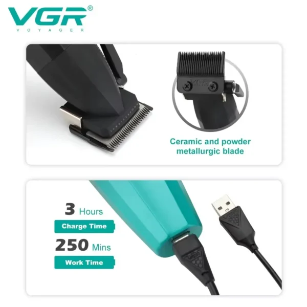 VGR Hair Clipper Professional Hair Cut Machine Face Shaver Barber Clippers Beard Trimmer Metal Trimmer for Men V-003 V-906 V-308 - Image 6