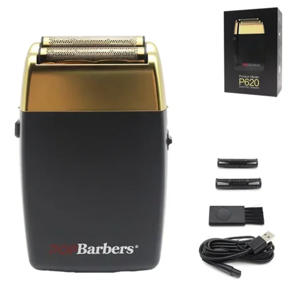 New 11000 RPM 7W Pop Barbers P620 Professional Electric Men's Beard Trimmer Double Foil Shaver Electric Shaver USB Hair Clipper - Image 14
