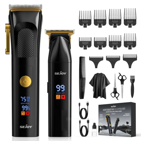 Sejoy Professional Combo Kits Hair Clipper Electric Hair Trimmer Set For Men Rechargeable Cordless Haircut Machine for Barber - Image 10