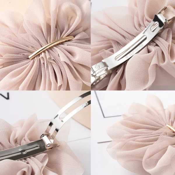 Big Spring Hair Claw Clips Women Metal Chiffon Flowers Ponytail Holder Hairpin Barrettes Fashion Girls Hair Accessories Hairgrip - Image 5