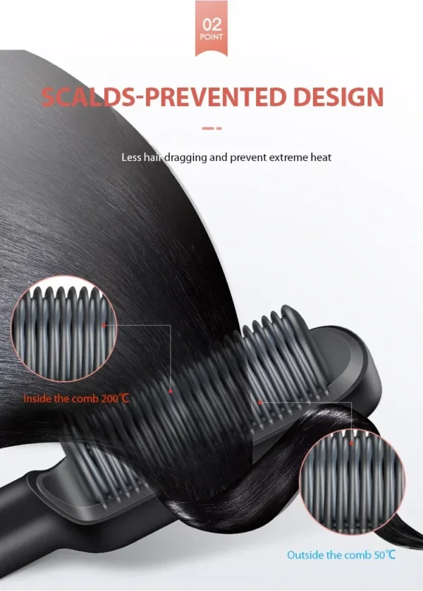 Hair Straightener Professional Quick Heated Electric Hot Comb Hair Straightener Personal Care Multifunctional Hairstyle Brush - Image 23