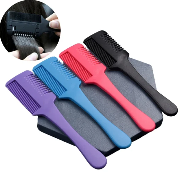1pc Hair Cutting Comb Hair Brushes with Razor Blades Hair Trimmer Cutting Thinning Tools Barbershop Hair Salon Styling Tool Comb - Image 2