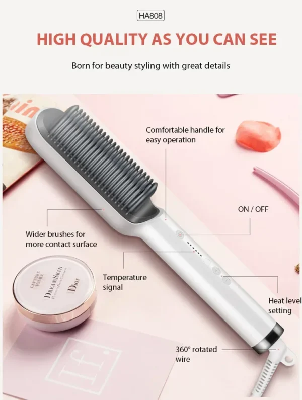Hair Straightener Professional Quick Heated Electric Hot Comb Hair Straightener Personal Care Multifunctional Hairstyle Brush - Image 26
