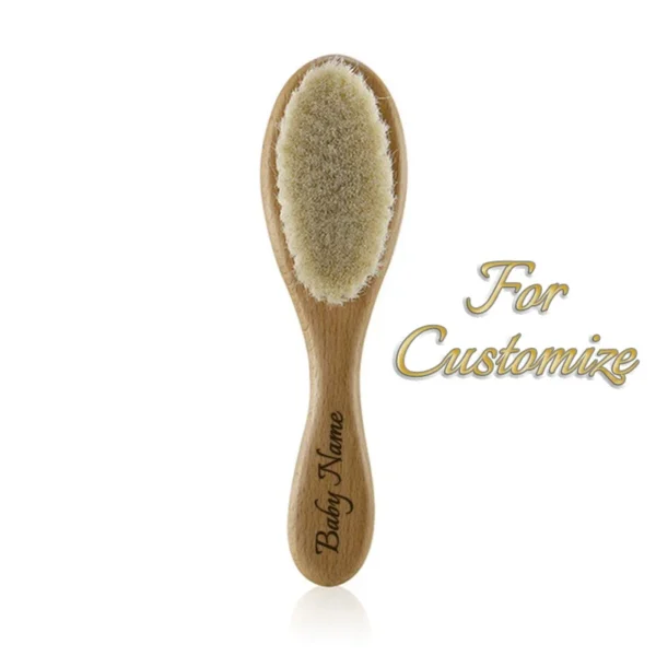 Personalized Wooden Baby Brush Custom Name Baby Wool Comb New Born Hair Brush Infant Head Massager Bath Brush Comb for Kids - Image 7