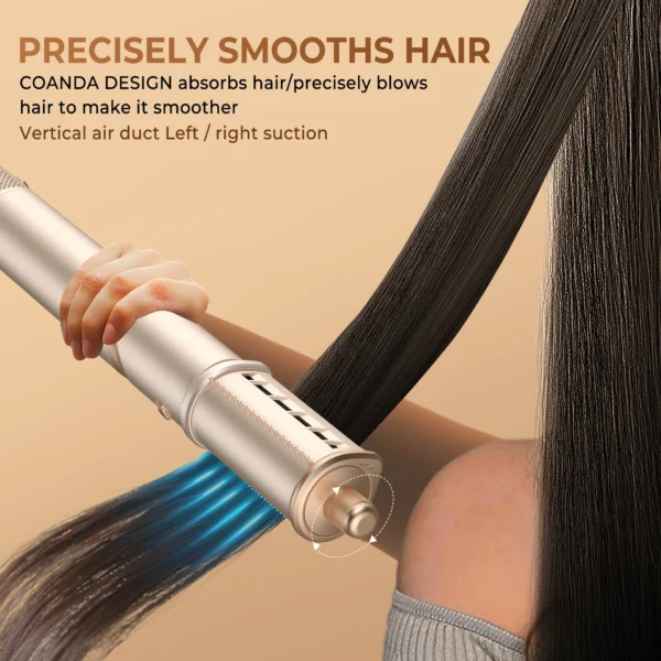 8 in 1 Hair Dryer Brush High Speed Brushless Blow Dryer Negative Ionic Hair Heating Brush Hot Air Styling Comb Hair Curler - Image 4