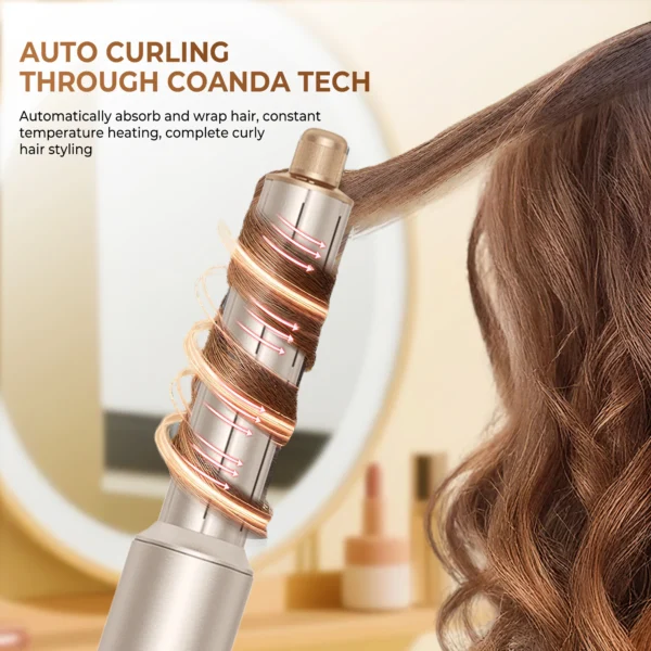 8 in 1 Hair Dryer Brush High Speed Brushless Blow Dryer Negative Ionic Hair Heating Brush Hot Air Styling Comb Hair Curler - Image 2