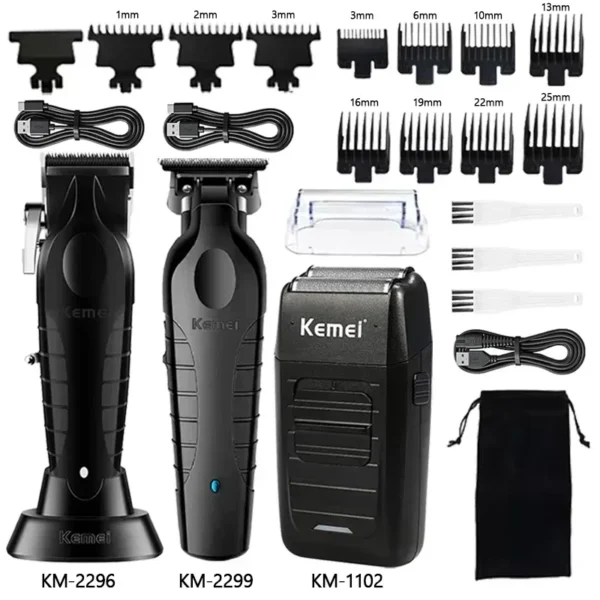 Kemei Hair Clipper Kit KM-2296 KM-2299 KM-1102 Men's Electric Hair Trimmer Machine Professional Hair Cutting Machine Clipper - Image 12