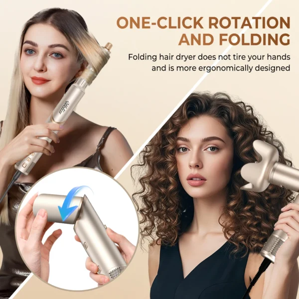 8 in 1 Hair Dryer Brush High Speed Brushless Blow Dryer Negative Ionic Hair Heating Brush Hot Air Styling Comb Hair Curler - Image 5