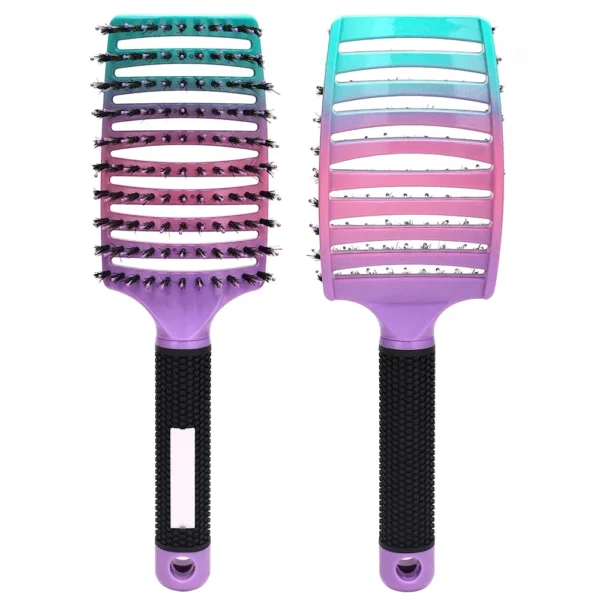 Barber Hair Brush Scalp Massage Comb Women Nylon Pig Sideburns Wet Curly Hair Brush Hairy Big Bend CombStyling Tools ﻿ ﻿ - Image 9