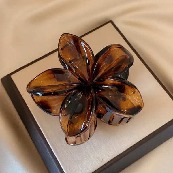 Women's Laser Mermaid Princess Flower Shaped 8cm/3.15in Large-Size Brown Beige Lightweight Plastic Hair Clips Fashionable And - Image 7