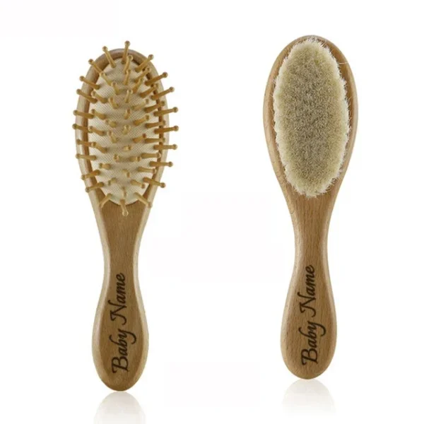 Personalized Wooden Baby Brush Custom Name Baby Wool Comb New Born Hair Brush Infant Head Massager Bath Brush Comb for Kids - Image 10