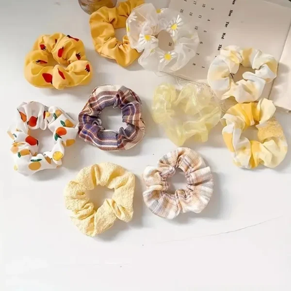 10Pcs Temperament College Style Large Intestine Hair Bands Sweet and Cute Tie Their Hair Accessories for Women Headwear - Image 5