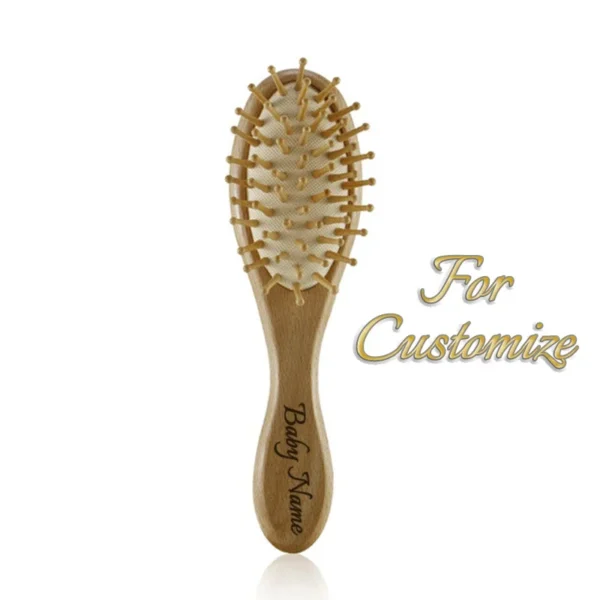 Personalized Wooden Baby Brush Custom Name Baby Wool Comb New Born Hair Brush Infant Head Massager Bath Brush Comb for Kids - Image 8