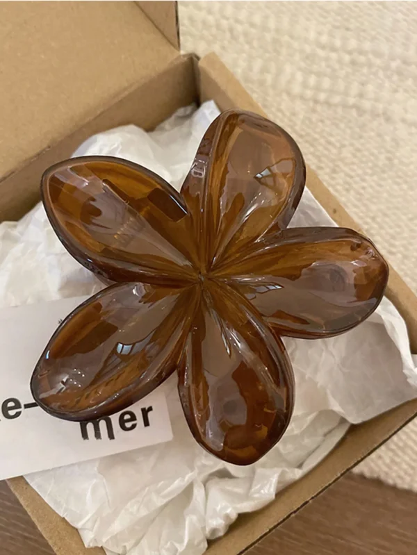 Women's Laser Mermaid Princess Flower Shaped 8cm/3.15in Large-Size Brown Beige Lightweight Plastic Hair Clips Fashionable And - Image 15