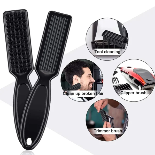 Barber Neck Duster Brush Sets Plastic Handle Hairdressing Soft Hair Cleaning Brush Head Shape Carving Cleaning Brush - Image 2