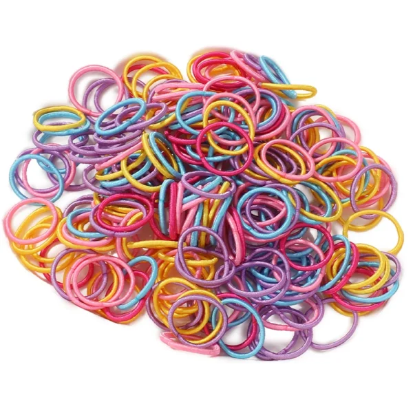 100 Pcs/Lot 2cm Hair Ties Gum Colorful Nylon Rubber Band Rope Doll Hair Accessories Black Elastic Hair Bands for Baby Girls Gift - Image 12