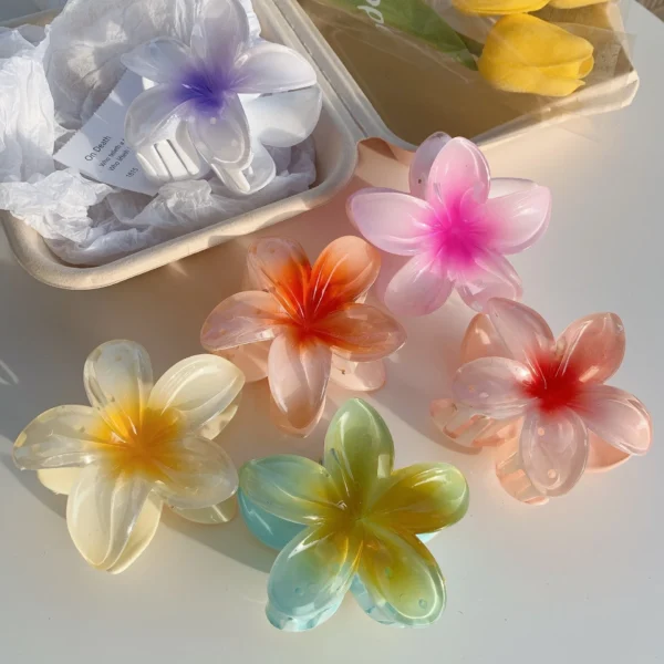 New Hawaiian Gradient Hair Clips Women Flower Hair Claws Shark Hairpins Vacation Beach Style Hairpins Hair Accessories - Image 32