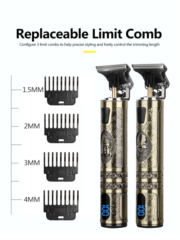 T9 LCD Electric Hairdresser Oil Shaving Head Electric Pusher Carving Electric Pusher Clipper Hair Precision Trimmer for Men Care - Image 35