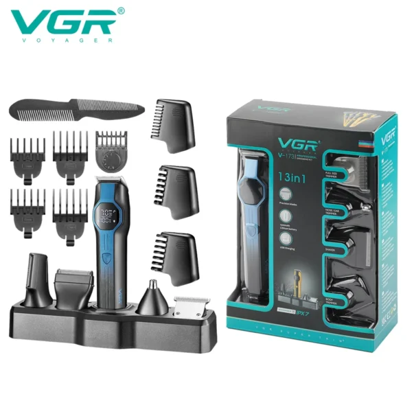 VGR V-173 5-in-1 Multifunctional Hair Trimming Set Home Full Body Hair Removal Device Nose Hair Trimmer Oil Head Carving Hair Cl - Image 7