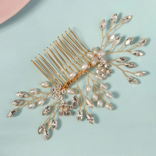 Trendy Pearl Handmade Hair Combs Delicate Crystal Flower Beaded Hair Clip Headpiece Festive Party Jewelry Hair Accessories - Image 12