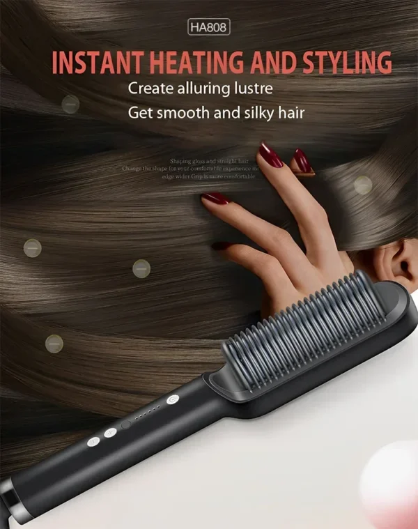 Hair Straightener Professional Quick Heated Electric Hot Comb Hair Straightener Personal Care Multifunctional Hairstyle Brush - Image 19