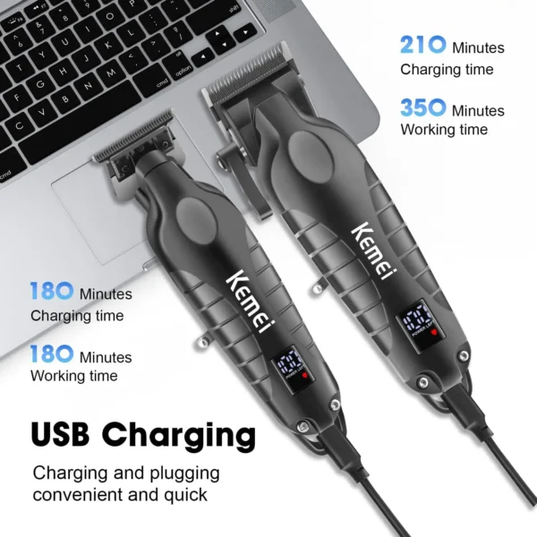 Kemei Hair Clipper Kit for Men, Electric Shaver, Hair Trimmer, Professional Cutting Machine, KM-2290, KM-2293, KM-1102 - Image 4