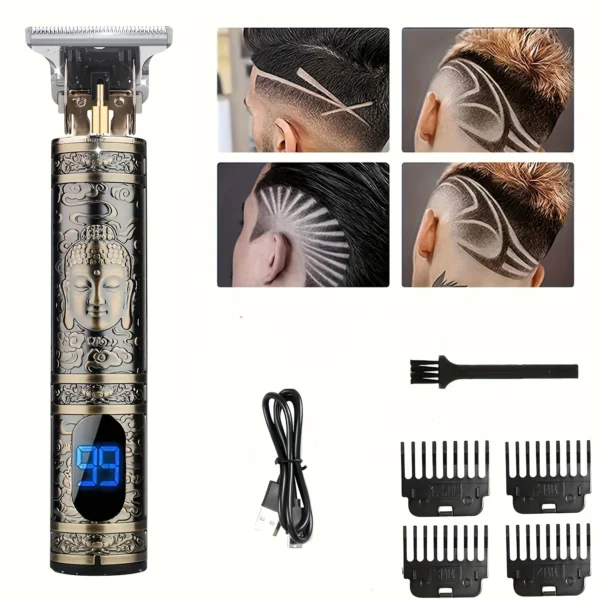 Electric Hair Clipper With LCD Display Oil Head Hair Cutting Machine Hair Beard Trimmer Rechargeable USB Shaver For Men Father - Image 8