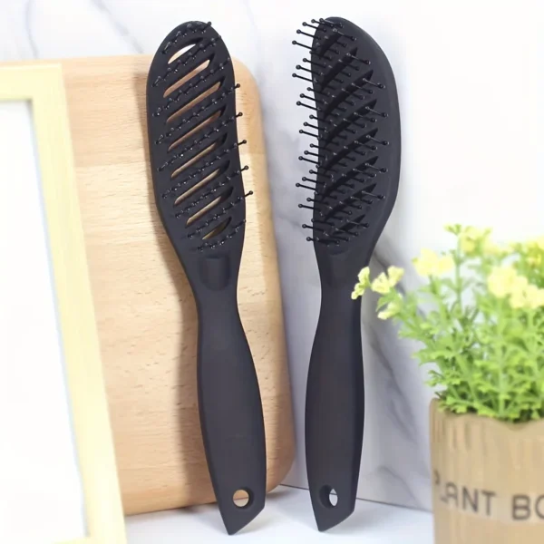 1pc Ergonomic Curved Hair Comb for Men & Women - Nylon Bristles, ABS Plastic Handle, Massage Round Head, High-Temperature Resist - Image 9