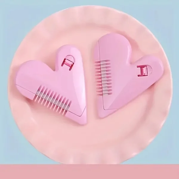 Pink Mini Hair Trimmer Love Heart Shape Hair Cutting Comb Body Bikini Hair Removal Pubic Brushes With Blades Trimming Tools - Image 3