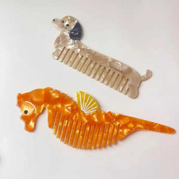 Pointed Tail Comb Tulip Acetate Comb Animal Puppy Makeup Comb Hair Accessories Wide Toothed Hairdressing Combs Household - Image 50