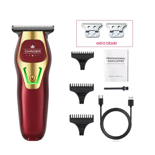 Powerful Professional Hair Trimmer Men 0 MM T Blade Electric Clipper Rechargeable Barber Haircut Machine Beard Trimmer Shaver - Image 7