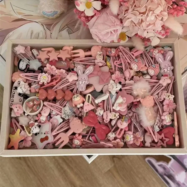 10-50pcs Y2K Hair Clips Set Cute Pink hair accessories Seamless Edge Clip Women Girl Sweet Beauty Hairpin trendy hair clips - Image 4