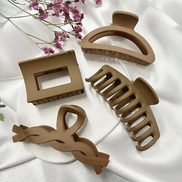 Women Hair Claw Clips Korea Coffee Beige Acrylic Large Hair Claw Hairpin Geometric Barrettes Crab Girl Headwear Hair Accessories - Image 43