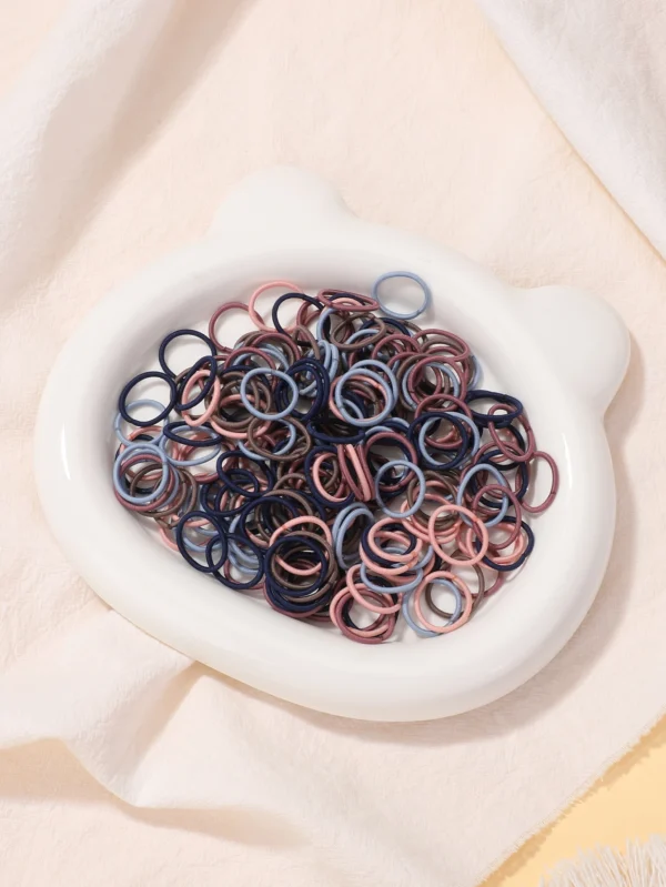 100 Pcs/Lot 2cm Hair Ties Gum Colorful Nylon Rubber Band Rope Doll Hair Accessories Black Elastic Hair Bands for Baby Girls Gift - Image 21