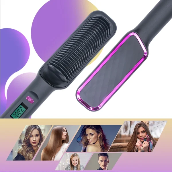 Hair Straightener Brush Heating Hot Comb Straightener Electric Hair Straightening Curly Multifunctional Iron Brush Comb Curler - Image 22
