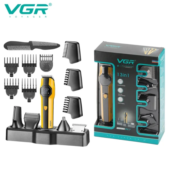 VGR V-173 5-in-1 Multifunctional Hair Trimming Set Home Full Body Hair Removal Device Nose Hair Trimmer Oil Head Carving Hair Cl - Image 6