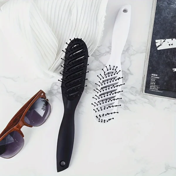 1pc Ergonomic Curved Hair Comb for Men & Women - Nylon Bristles, ABS Plastic Handle, Massage Round Head, High-Temperature Resist - Image 10