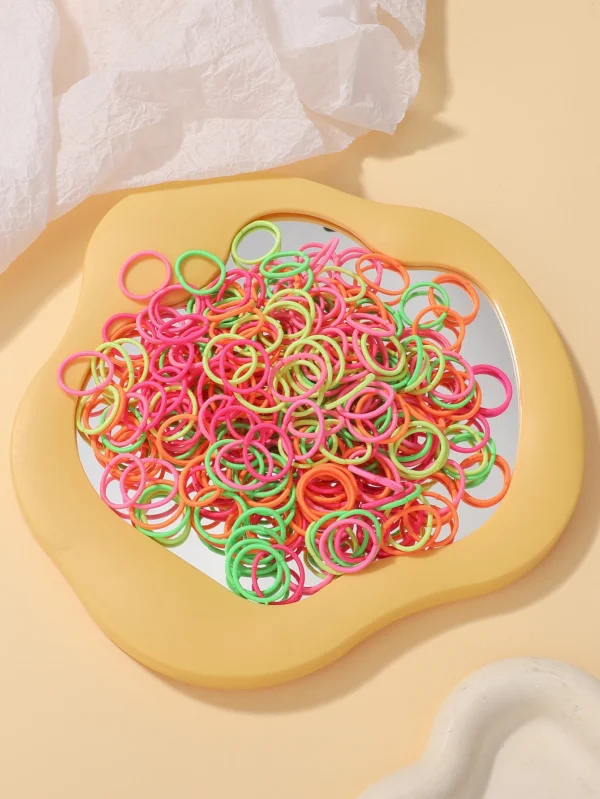 100 Pcs/Lot 2cm Hair Ties Gum Colorful Nylon Rubber Band Rope Doll Hair Accessories Black Elastic Hair Bands for Baby Girls Gift - Image 13