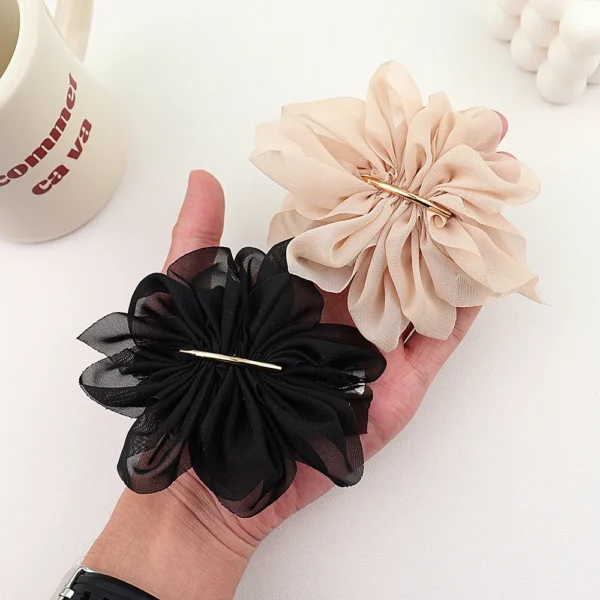 Big Spring Hair Claw Clips Women Metal Chiffon Flowers Ponytail Holder Hairpin Barrettes Fashion Girls Hair Accessories Hairgrip - Image 9