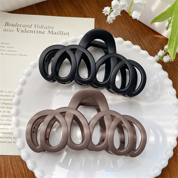 Frosted Hollow Hair Claw Bow Hair Clip Crab Elegant Hairpin Women Barrette Solid Headband Simple Korean Fashion Hair Accessories - Image 8