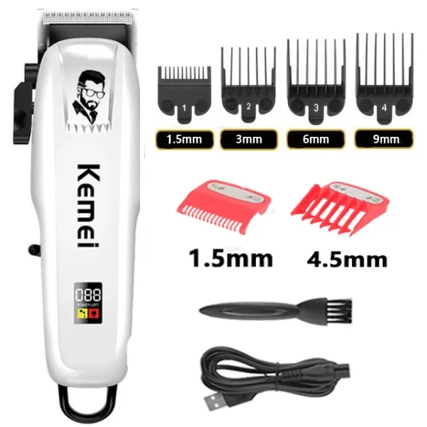 Kemei Professional Hair Clipper Rechargeable Hair Trimmer For Men Shaver Hair Cutting Machine Barber Accessories Cut Machin - Image 9