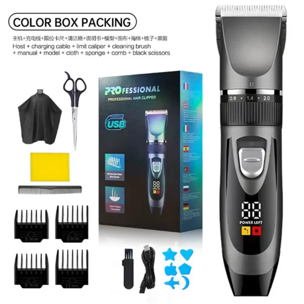 Home Electric Hair Clipper Set, Low Noise and Long Battery Life Hair Trimmer, USB Rechargeable Shaver and Hair Cutting Tool. - Image 10