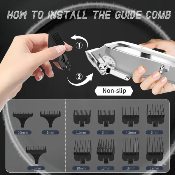 Sejoy Professional Combo Kits Hair Clipper Electric Hair Trimmer Set For Men Rechargeable Cordless Haircut Machine for Barber - Image 5