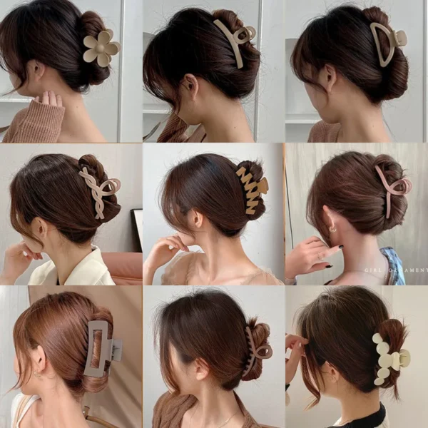 Women Hair Claw Clips Korea Coffee Beige Acrylic Large Hair Claw Hairpin Geometric Barrettes Crab Girl Headwear Hair Accessories - Image 2