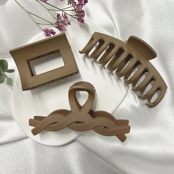 Women Hair Claw Clips Korea Coffee Beige Acrylic Large Hair Claw Hairpin Geometric Barrettes Crab Girl Headwear Hair Accessories - Image 48